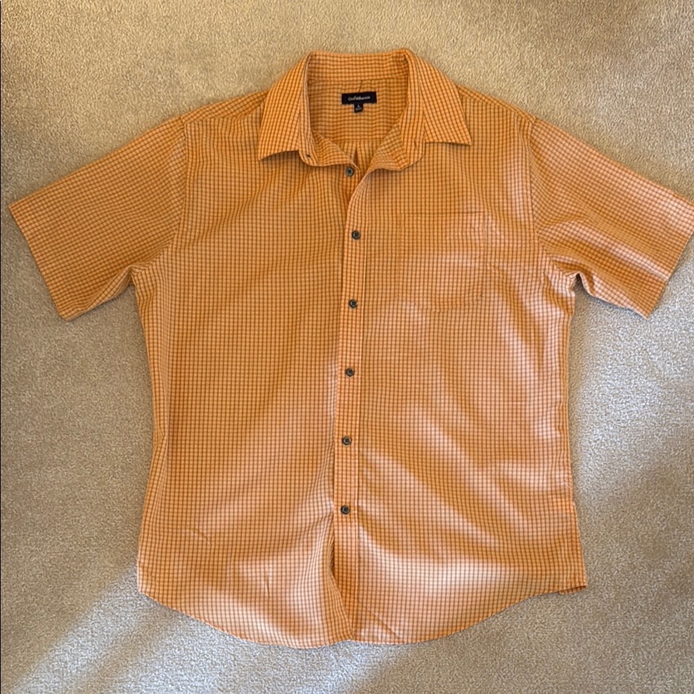 Orange Polo Shirt with Short Sleeves and Standard Collar